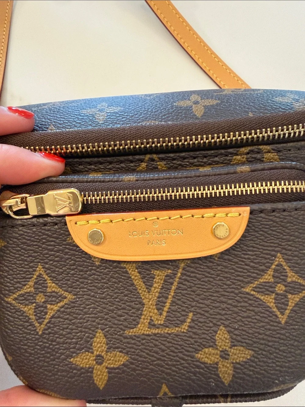 Louis Vuitton Monogram Canvas Brown Crossbody Bag Mini Bumbag